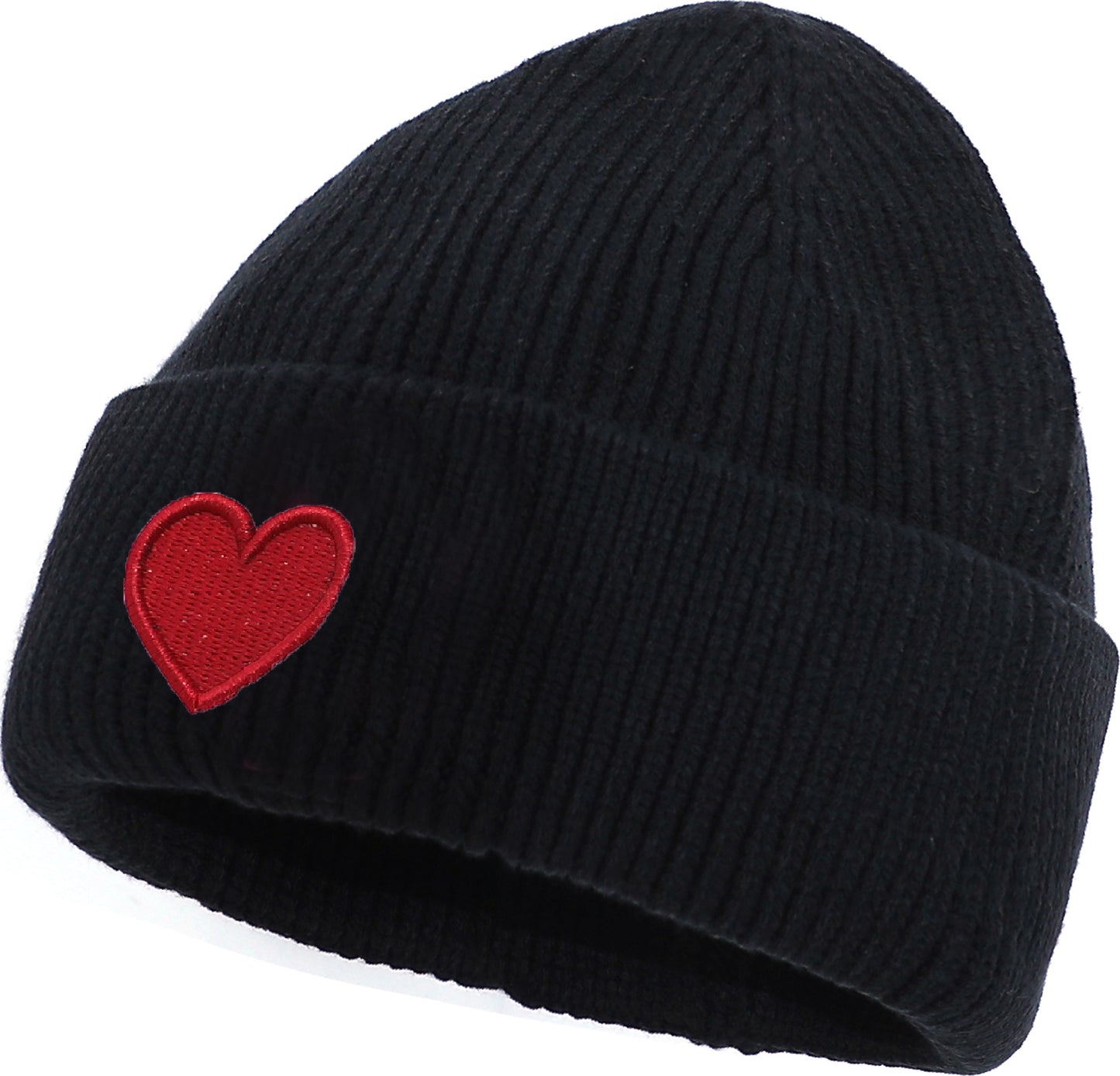 Rippstrickmütze-Mütze mit HERZ