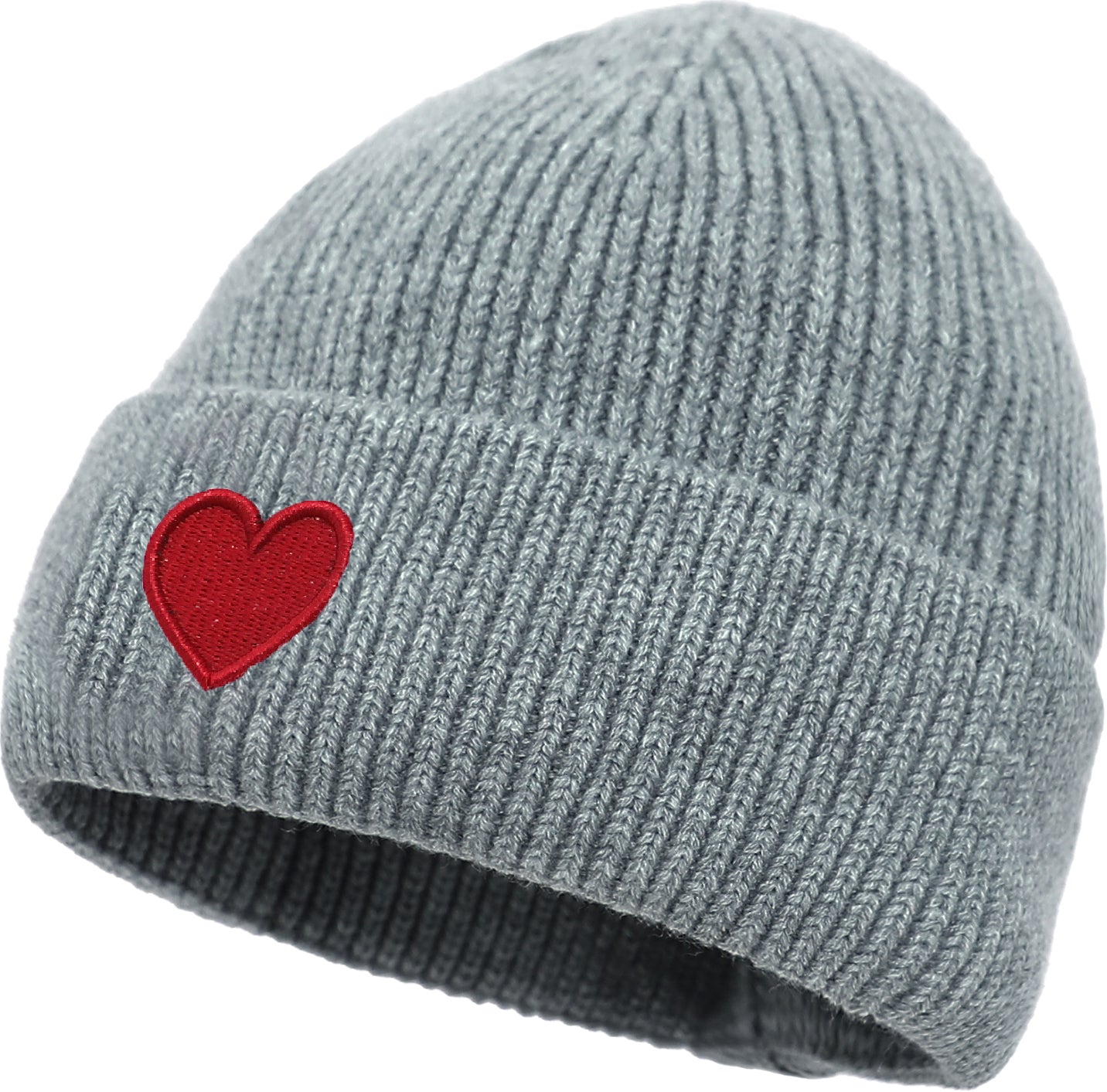 Rippstrickmütze-Mütze mit HERZ