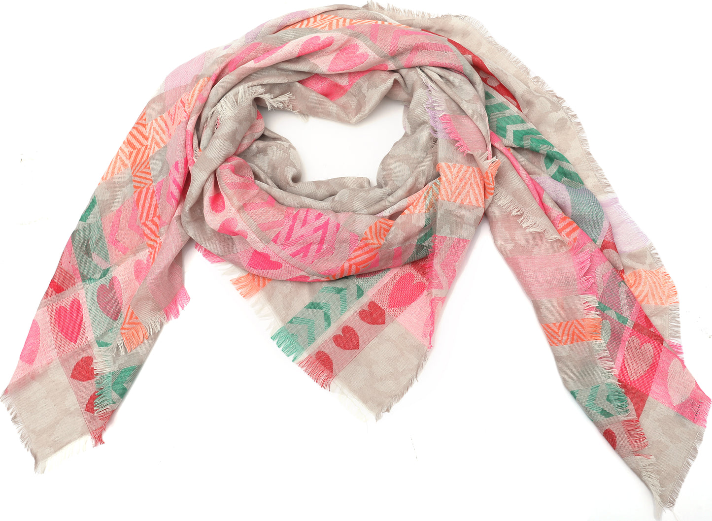 Leichter Viskose-Schal „Wild Love“ – quadratisch, bunt, weich