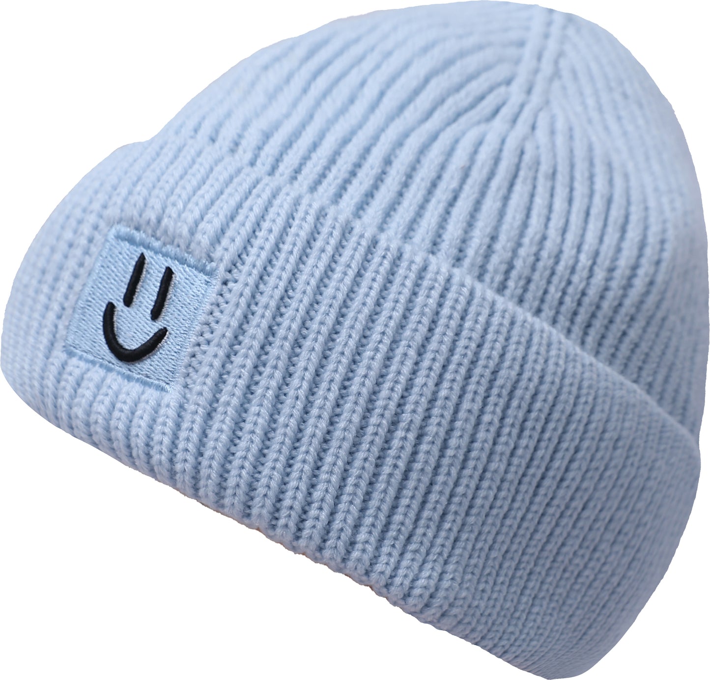 Strickmütze mit Smiley-Rippenstrick