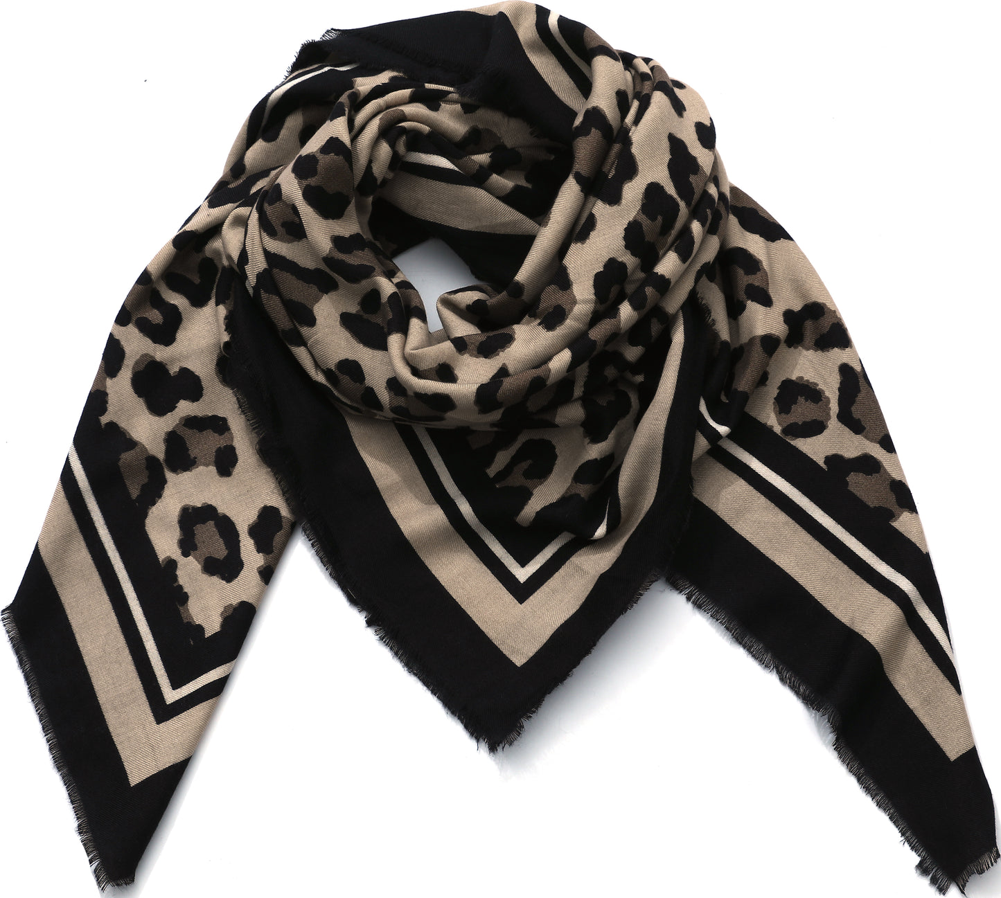 Quadratschal mit Leoprint